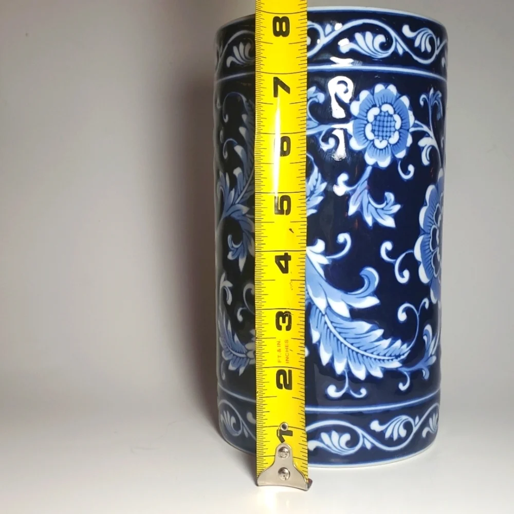 Vintage PIER 1 Utensil Holder Mandarin Collection Discontined Floral EUC 8